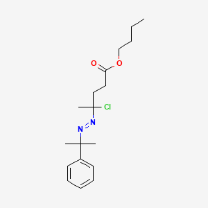 molecular formula C18H27ClN2O2 B14635406 Butyl 4-chloro-4-[(E)-(2-phenylpropan-2-yl)diazenyl]pentanoate CAS No. 55296-34-9