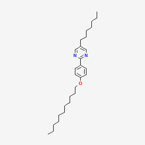 molecular formula C28H44N2O B14635408 Pyrimidine, 5-heptyl-2-[4-(undecyloxy)phenyl]- CAS No. 57202-42-3