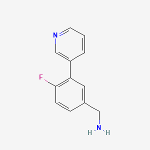 molecular formula C12H11FN2 B1463552 (4-Fluoro-3-(pyridin-3-yl)phenyl)methanamine CAS No. 1145680-39-2