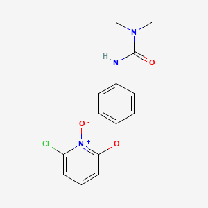 molecular formula C14H14ClN3O3 B14635560 N'-{4-[(6-Chloro-1-oxo-1lambda~5~-pyridin-2-yl)oxy]phenyl}-N,N-dimethylurea CAS No. 57191-32-9