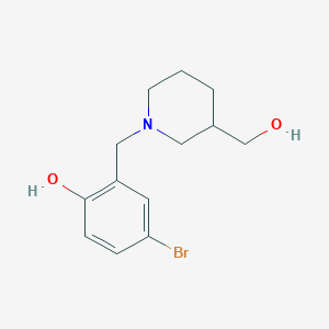 molecular formula C13H18BrNO2 B1463557 4-Bromo-2-{[3-(hydroxymethyl)piperidin-1-yl]methyl}phenol CAS No. 415922-46-2