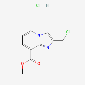 molecular formula C10H10Cl2N2O2 B1463562 Methyl 2-(chloromethyl)imidazo[1,2-a]pyridine-8-carboxylate hydrochloride CAS No. 1258639-80-3