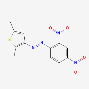 molecular formula C12H10N4O4S B14635634 Diazene, (2,5-dimethyl-3-thienyl)(2,4-dinitrophenyl)- CAS No. 53475-12-0