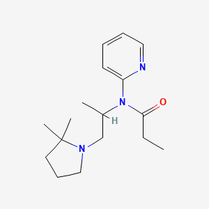 molecular formula C17H27N3O B14635712 N-(2-(2,2-Dimethyl-1-pyrrolidinyl)-1-methylethyl)-N-2-pyridinylpropanamide CAS No. 54153-07-0