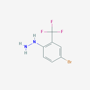 molecular formula C7H6BrF3N2 B1463575 Hydrazine, [4-bromo-2-(trifluoromethyl)phenyl]- CAS No. 312303-71-2