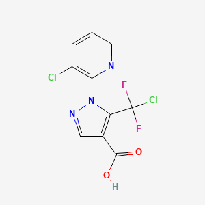 molecular formula C10H5Cl2F2N3O2 B1463580 5-(chlorodifluoromethyl)-1-(3-chloropyridin-2-yl)-1H-pyrazole-4-carboxylic acid CAS No. 1269151-84-9