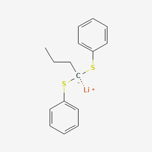 molecular formula C16H17LiS2 B14635860 lithium;1-phenylsulfanylbutylsulfanylbenzene CAS No. 55110-80-0