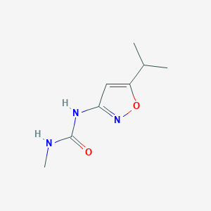 molecular formula C8H13N3O2 B14635879 N-Methyl-N'-[5-(propan-2-yl)-1,2-oxazol-3-yl]urea CAS No. 55807-51-7