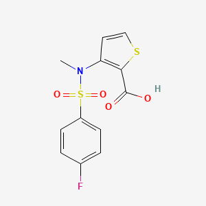 molecular formula C12H10FNO4S2 B1463589 3-(N-methyl4-fluorobenzenesulfonamido)thiophene-2-carboxylic acid CAS No. 1291486-61-7