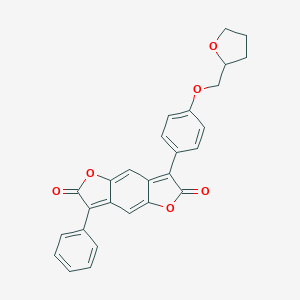 molecular formula C27H20O6 B146359 3-Phenyl-7-[4-(tetrahydrofurfuryloxy)phenyl]-1,5-dioxa-S-indacen-2,6-dione CAS No. 134724-55-3