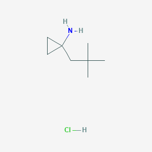 molecular formula C8H18ClN B1463592 [1-(2,2-dimethylpropyl)cyclopropyl]amine hydrochloride CAS No. 1300713-07-8