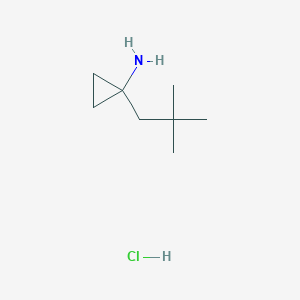 molecular formula C8H18ClN B1463592 1-(2,2-Dimethylpropyl)cyclopropyl amine hydrochloride CAS No. 1300713-07-8