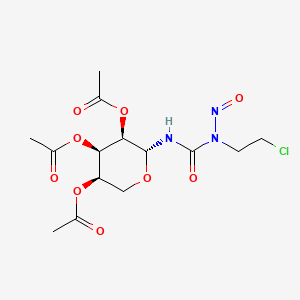 molecular formula C14H20ClN3O9 B14635952 Urea, N-(2-chloroethyl)-N-nitroso-N'-(2,3,4-tri-O-acetyl-beta-D-ribopyranosyl)- CAS No. 54138-85-1