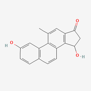 molecular formula C18H14O3 B14636070 2,15-Dihydroxy-11-methylgona-1,3,5(10),6,8,11,13-heptaen-17-one CAS No. 55081-26-0