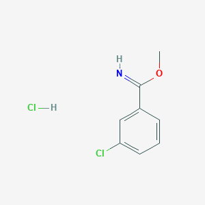 molecular formula C8H9Cl2NO B14636112 Methyl 3-chlorobenzimidate hydrochloride 