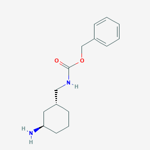 molecular formula C15H22N2O2 B1463614 Benzyl N-[[(1R,3R)-3-aminocyclohexyl]methyl]carbamate CAS No. 1212076-03-3