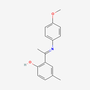 molecular formula C16H17NO2 B14636142 6-[1-(4-Methoxyanilino)ethylidene]-4-methylcyclohexa-2,4-dien-1-one CAS No. 56156-81-1