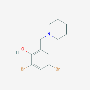 molecular formula C12H15Br2NO B14636149 2,4-Dibromo-6-[(piperidin-1-yl)methyl]phenol CAS No. 53500-69-9