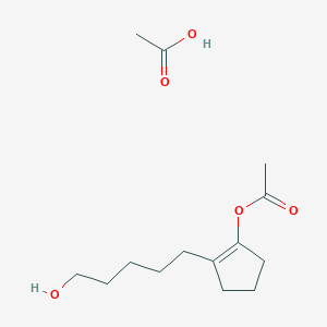 molecular formula C14H24O5 B14636217 Acetic acid;[2-(5-hydroxypentyl)cyclopenten-1-yl] acetate CAS No. 52477-90-4
