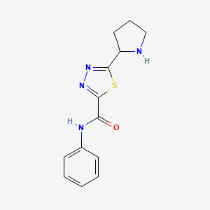 molecular formula C13H14N4OS B1463630 N-Phenyl-5-pyrrolidin-2-yl-1,3,4-thiadiazole-2-carboxamide CAS No. 1217863-00-7