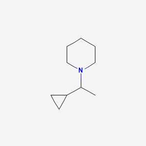 molecular formula C10H19N B14636386 1-(1-Cyclopropylethyl)piperidine CAS No. 53712-74-6