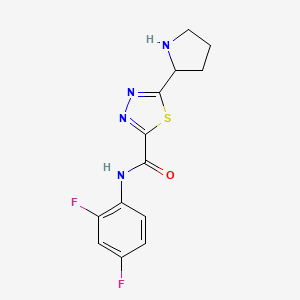 molecular formula C13H12F2N4OS B1463647 N-(2,4-Difluorophenyl)-5-pyrrolidin-2-yl-1,3,4-thiadiazole-2-carboxamide CAS No. 1217862-70-8