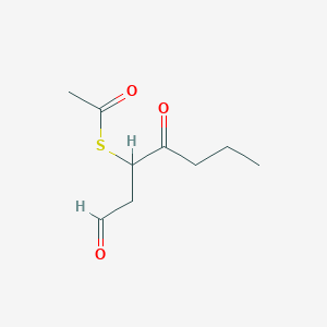 molecular formula C9H14O3S B14636535 S-(1,4-Dioxoheptan-3-yl) ethanethioate CAS No. 55764-43-7