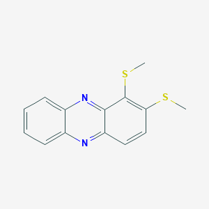 molecular formula C14H12N2S2 B14636547 Phenazine, 1,2-bis(methylthio)- CAS No. 53659-09-9