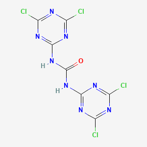 molecular formula C7H2Cl4N8O B14636635 N,N'-Bis[(4,6-dichloro-1,3,5-triazin-2-yl)]urea CAS No. 57166-14-0