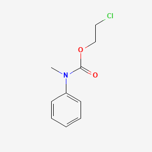 molecular formula C10H12ClNO2 B14636642 Carbamic acid, methylphenyl-, 2-chloroethyl ester CAS No. 55030-68-7