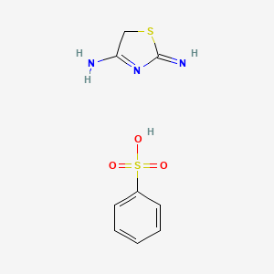 molecular formula C9H11N3O3S2 B14636647 benzenesulfonic acid;2-imino-5H-1,3-thiazol-4-amine CAS No. 53151-81-8