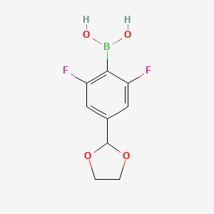 molecular formula C9H9BF2O4 B1463665 4-(1,3-Dioxolan-2-yl)-2,6-difluorophenylboronic acid CAS No. 1072946-41-8