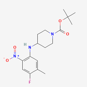 molecular formula C17H24FN3O4 B1463675 Tert-butyl 4-[(4-fluoro-5-methyl-2-nitrophenyl)amino]piperidine-1-carboxylate CAS No. 932374-58-8