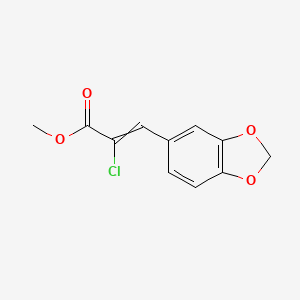 molecular formula C11H9ClO4 B14636887 Methyl 3-(2H-1,3-benzodioxol-5-yl)-2-chloroprop-2-enoate CAS No. 56156-78-6
