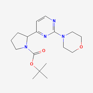 molecular formula C17H26N4O3 B1463692 Tert-butyl 2-(2-morpholin-4-ylpyrimidin-4-yl)pyrrolidine-1-carboxylate CAS No. 1255147-65-9