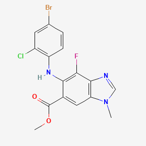 Methyl 5-((4-bromo-2-chlorophenyl)amino)-4-fluoro-1-methyl-1H-benzo[d]imidazole-6-carboxylate