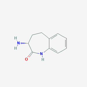 molecular formula C10H12N2O B146370 (R)-3-amino-4,5-dihydro-1H-benzo[b]azepin-2(3H)-one CAS No. 137036-55-6