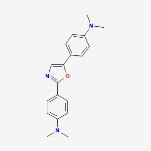 molecular formula C19H21N3O B14637054 Benzenamine, 4,4'-(2,5-oxazolediyl)bis[N,N-dimethyl- CAS No. 54867-74-2