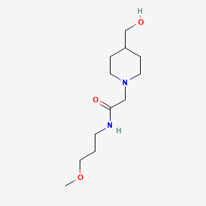molecular formula C12H24N2O3 B1463708 2-[4-(hydroxymethyl)piperidin-1-yl]-N-(3-methoxypropyl)acetamide CAS No. 1370879-40-5
