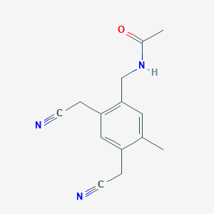 molecular formula C14H15N3O B14637151 N-[[2,4-Bis(cyanomethyl)-5-methyl-phenyl]methyl]acetamide CAS No. 55329-67-4