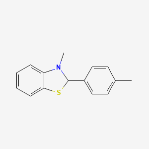molecular formula C15H15NS B14637166 Benzothiazole, 2,3-dihydro-3-methyl-2-(4-methylphenyl)- CAS No. 56864-77-8