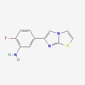 molecular formula C11H8FN3S B1463722 (2-Fluoro-5-imidazo[2,1-b][1,3]thiazol-6-ylphenyl)amine CAS No. 1283109-57-8