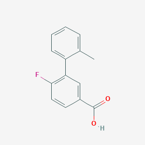 molecular formula C14H11FO2 B1463727 4-Fluoro-3-(2-methylphenyl)benzoic acid CAS No. 1261952-70-8