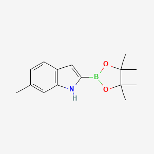 molecular formula C15H20BNO2 B1463728 6-Methyl-2-(4,4,5,5-tetramethyl-1,3,2-dioxaborolan-2-YL)-1H-indole CAS No. 912332-45-7