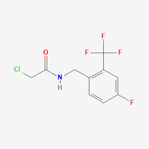 molecular formula C10H8ClF4NO B1463730 2-chloro-N-{[4-fluoro-2-(trifluoromethyl)phenyl]methyl}acetamide CAS No. 1311314-95-0