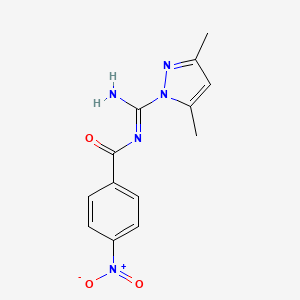 molecular formula C13H13N5O3 B14637300 N-[amino-(3,5-dimethylpyrazol-1-yl)methylidene]-4-nitrobenzamide CAS No. 51883-92-2