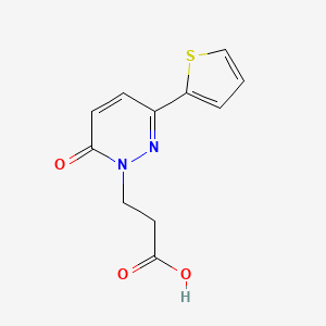 molecular formula C11H10N2O3S B1463733 3-[6-oxo-3-(2-thienyl)pyridazin-1(6H)-yl]propanoic acid CAS No. 1226333-74-9