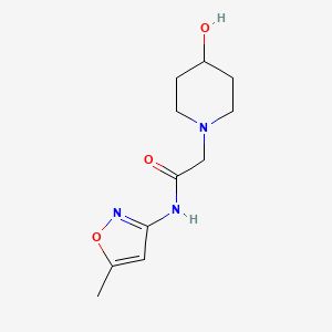 molecular formula C11H17N3O3 B1463737 2-(4-hydroxypiperidin-1-yl)-N-(5-methyl-1,2-oxazol-3-yl)acetamide CAS No. 1205604-18-7