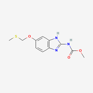 molecular formula C11H13N3O3S B14637423 Methyl (5-((methylthio)methoxy)-1H-benzimidazol-2-yl)carbamate CAS No. 54029-24-2