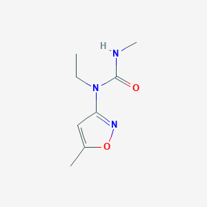 molecular formula C8H13N3O2 B14637432 N-Ethyl-N'-methyl-N-(5-methyl-1,2-oxazol-3-yl)urea CAS No. 55807-99-3